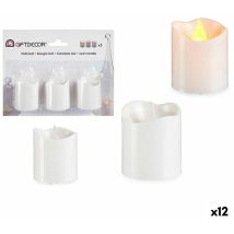 Giftdecor - Set ofcandles 3.7 x 3.7 x 5 cm white (12 pièces)