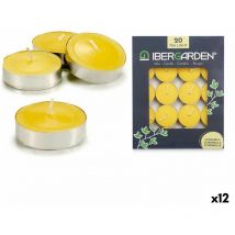 Ibergarden - Set de bougies jaunes à la citronnelle (12 pièces)