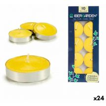 Set of yellow citronella candles (24 pieces)