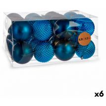 Set of Balls of Christmas Balls Blue Plastic ø 8 cm (6 pcs.)
