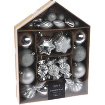 Ensemble de boules de Noël de différentes formes, 32 pièces.