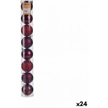 Set of Balls of Balls Christmas Purple Plastic ø 7 cm (24 pièces)