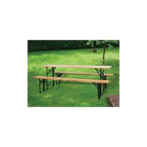 I Giardini Del Re - Brasserie ensemble plateau de table en acier et bancs en bois pliants jardin exte'rieur de pique-nique