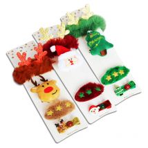Fei Yu - Ensemble de broches en caoutchouc pour accessoires de cheveux de Noël, la couleur est rouge, marron, vert, catégorie Ensemble d'accessoires