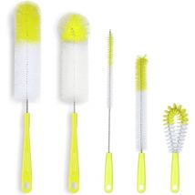 Ensemble de brosses de nettoyage de bouteilles - Nettoyant de bouteilles longues pour laver les bouteilles de bière/vin à col étroit, mangeoire à