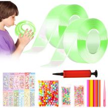 Ensemble de bulles de ruban nano, ruban adhésif double face nano de 3 m, magique, kit de jouets de ruban à bulles, kit de bricolage auto-adhésif pour