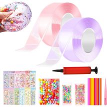Ensemble de bulles de ruban nano, ruban adhésif double face nano de 3 m, magique, kit de jouets de ruban à bulles, kit de bricolage auto-adhésif pour