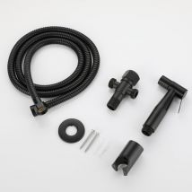 Ensemble de buses de chasse d'eau pour toilettes en acier inoxydable avec pulvérisateur à main noir