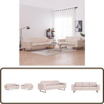 Vidaxl - Ensemble de canapé 2 pcs tissu crème - Canapé - Ensemble De Canapé - Canapé Confortable - Canapé Tissu - Canapé Crème