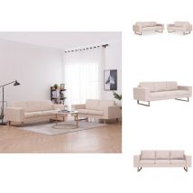Vidaxl - Ensemble de canapé 2 pcs tissu crème - Canapé - Ensemble De Canapé - Canapé Confortable - Canapé Tissu - Canapé Crème