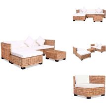 Ensemble de canapés 14 pcs Rotin naturel - Canapé Rotin - Ensemble Canapé - Meubles Salon - Mobilier Intérieur - Canapé Angle