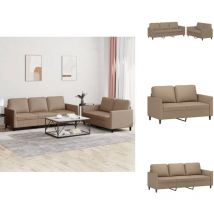 Ensemble de canapés 2 pcs avec coussins Cappuccino Similicuir - Ensemble De Canapés - Ensembles De Canapés - Canapé - Fauteuil
