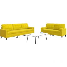 Ensemble de canapés 2 pcs avec coussins et traversins velours
