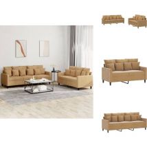 Ensemble de canapés 2 pcs avec coussins Marron Velours - Ensemble De Canapés - Ensembles De Canapés - Canapé - Fauteuil