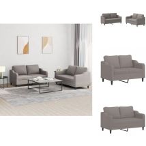 Ensemble de canapés 2 pcs avec coussins Taupe Tissu - Ensemble De Canapés - Ensembles De Canapés - Canapé - Fauteuil