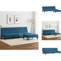Vidaxl - Ensemble de canapés 2 pcs bleu velours - Canape Convertible - Canapé Lit - Canapé Velours - Canapé Bleu - Meuble Salon