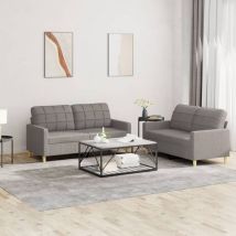 Ensemble de canapés 2 pcs, Canapés droit, Banquettes Sofa de Salon avec coussins Taupe Tissu KEF486069 design in