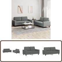 Ensemble de canapés 2 pcs gris foncé tissu - Canape - Ensemble De Canapés - Canapé Gris - Canapé Moderne - Salon