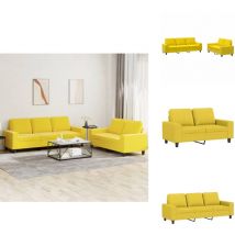 Ensemble de canapés 2 pcs jaune clair tissu - Canape - Ensemble De Canape - Canapé Deux Places - Canapé Trois Places - Canapé Jaune
