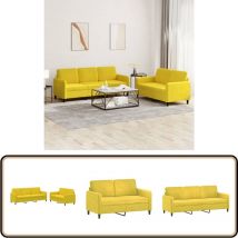 Ensemble de canapés 2 pcs jaune velours - Canapé - Ensemble Canapé - Canapé Velours - Canapé Jaune - Meubles Salon