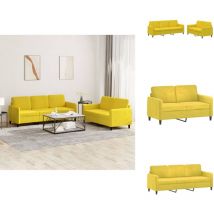 Ensemble de canapés 2 pcs jaune velours - Canapé - Ensemble Canapé - Canapé Velours - Canapé Jaune - Meubles Salon