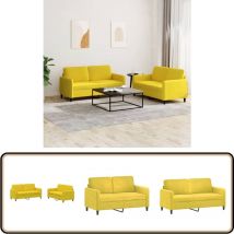 Ensemble de canapés 2 pcs jaune velours - Canape - Ensemble De Canape - Canapé Velours - Canapé Jaune - Meuble Salon