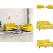 Ensemble de canapés 2 pcs jaune velours - Canape - Ensemble De Canape - Canapé Velours - Canapé Jaune - Meuble Salon