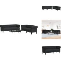Ensemble de canapés 2 pcs noir tissu - Canape - Ensemble De Canapés - Canapé En Tissu - Canapé Noir - Canapé Moderne