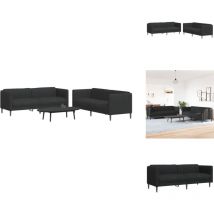 Ensemble de canapés 2 pcs noir tissu - Canape - Ensemble De Canapés - Canapé En Tissu - Canapé Noir - Canapé Moderne