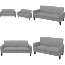 Ensemble de canapés 2 pcs tissu gris clair - Canapé En Tissu - Canapé Gris Clair - Ensemble Canapé - Canapé Deux Places - Canapé Trois Places - Home
