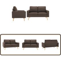 Ensemble de canapés 2 pcs Tissu Marron - Canape - Ensemble De Canape - Sofa - Fauteuils - Meuble Salon