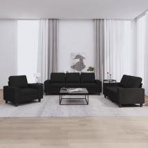 Maisonchic - Ensemble de canapés 3 pcs, Canapés droit, Banquettes Sofa de Salon noir tissu design in