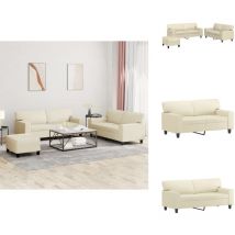 Ensemble de canapés 3 pcs crème similicuir - Canape - Ensemble De Canapés - Simili Cuir - Canapé Créme - Canapé Moderne