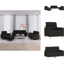Ensemble de canapés 4 pcs avec coussins noir tissu - Canape - Ensemble De Canape - Canapé Moderne - Canapé Cuir - Canapé Velours