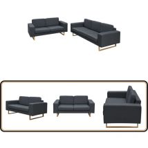 Ensemble de canapés à 2 places et à 3 places gris foncé - Canape - Ensemble De Canape - Canapé Deux Places - Canapé Trois Places - Canapé Gris