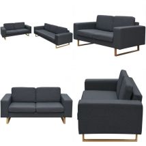 Ensemble de canapés à 2 places et à 3 places gris foncé - Canape - Ensemble De Canape - Canapé Deux Places - Canapé Trois Places - Canapé Gris - Home