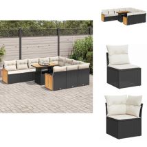Ensemble de canapés de jardin 11 pcs et coussins rotin acacia - Ensemble De Canapés De Jardin - Ensembles De Canapés De Jardin - Ensemble De Canapés