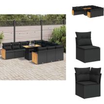 Ensemble de canapés de jardin 11 pcs et coussins rotin acacia - Ensemble De Canapés De Jardin - Ensembles De Canapés De Jardin - Ensemble De Canapés
