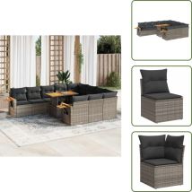 Ensemble de canapés de jardin 11 pcs et coussins rotin acacia - Ensemble De Canapés De Jardin - Ensembles De Canapés De Jardin - Ensemble De Canapés