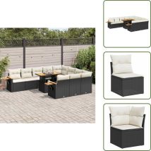 Ensemble de canapés de jardin 11 pcs et coussins rotin acacia - Ensemble De Canapés De Jardin - Ensembles De Canapés De Jardin - Ensemble De Canapés