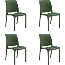 Chaise empilable en résine fabriquée en Italie design pour l'intérieur et l'extérieur sofia Sage Green 4 pcs