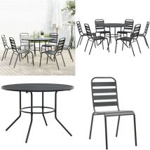 Ensemble de chaises de jardin empilables 7 pcs anthracite - Meubles De Jardin - Salon De Jardin - Chaises De Jardin - Set De Meubles De Jardin