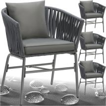 Tectake - Ensemble de chaises Design corde tressée housses en polyester amovibles