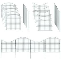 Set de clôture Clôture de jardin Clôture grillagée en métal 10 éléments