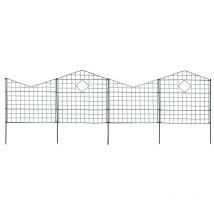 Ensemble de clôtures d'étang 10 éléments Barrière de jardin anthracite