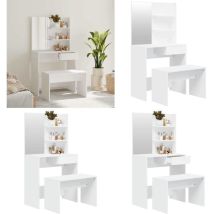 Vidaxl - Ensemble de coiffeuse Blanc 74,5x40x141 cm - Table De Maquillage - Meuble De Salle De Bain - Coiffeuse Blanche - Vanity Set - Dressing Table
