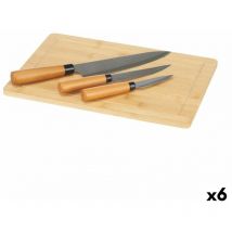 Set ofboard knives ofcutting brown bamboo cheese (6 pièces)