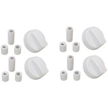 Recamania - Ensemble de cuisine standard blanc, 4 unités Bouton Plaque de Cuisson