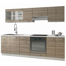 Cuisine complète Tucson 163 , 240x60cm, Plan de travail, Stratifié, led