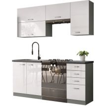 Ensemble de cuisine modulaire Multi White 125 , 180x50cm, Plan de travail, mdf, Stratifié